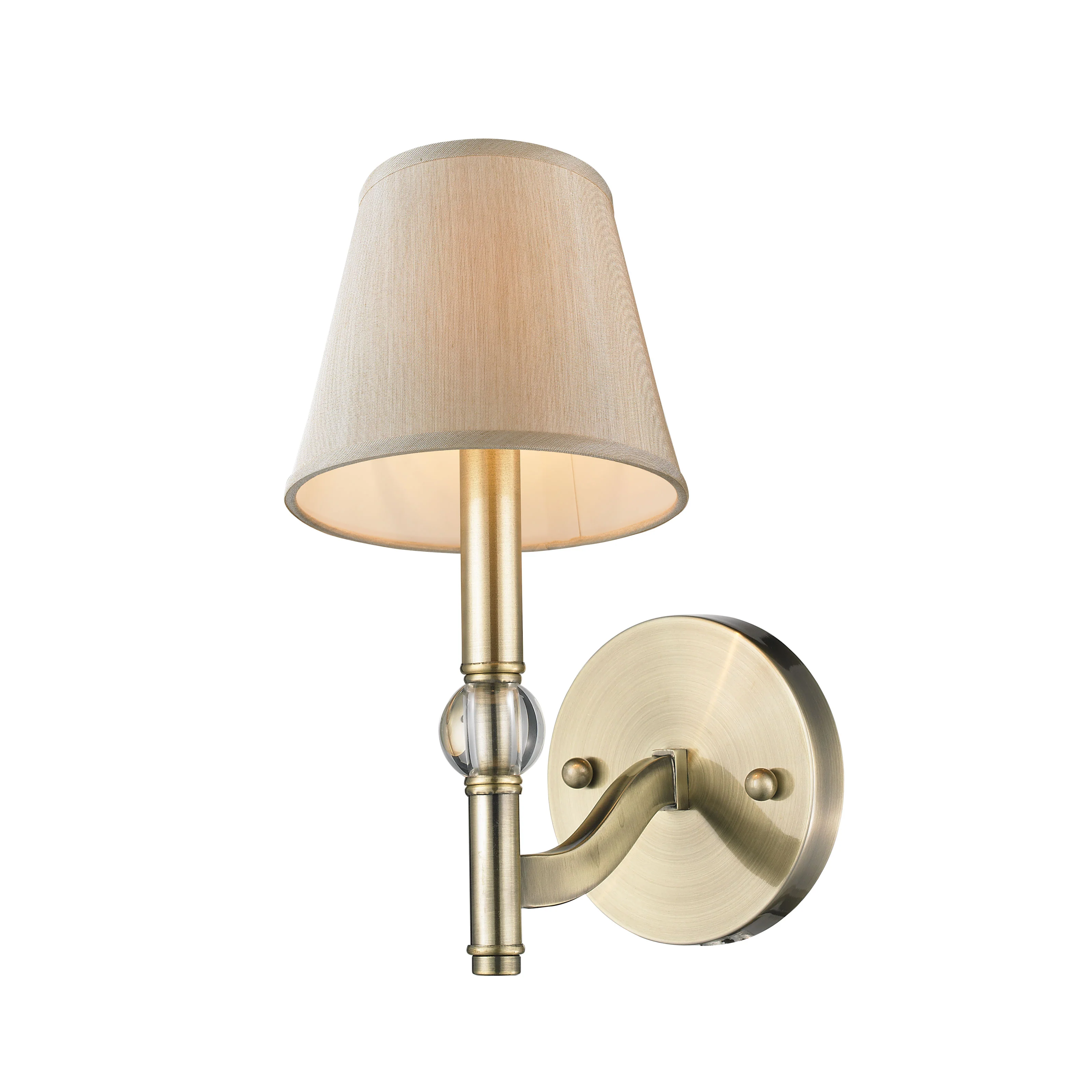 Waverly 1-light Wall Sconce in Aged Brass and Silken Parchment shade - Image 2