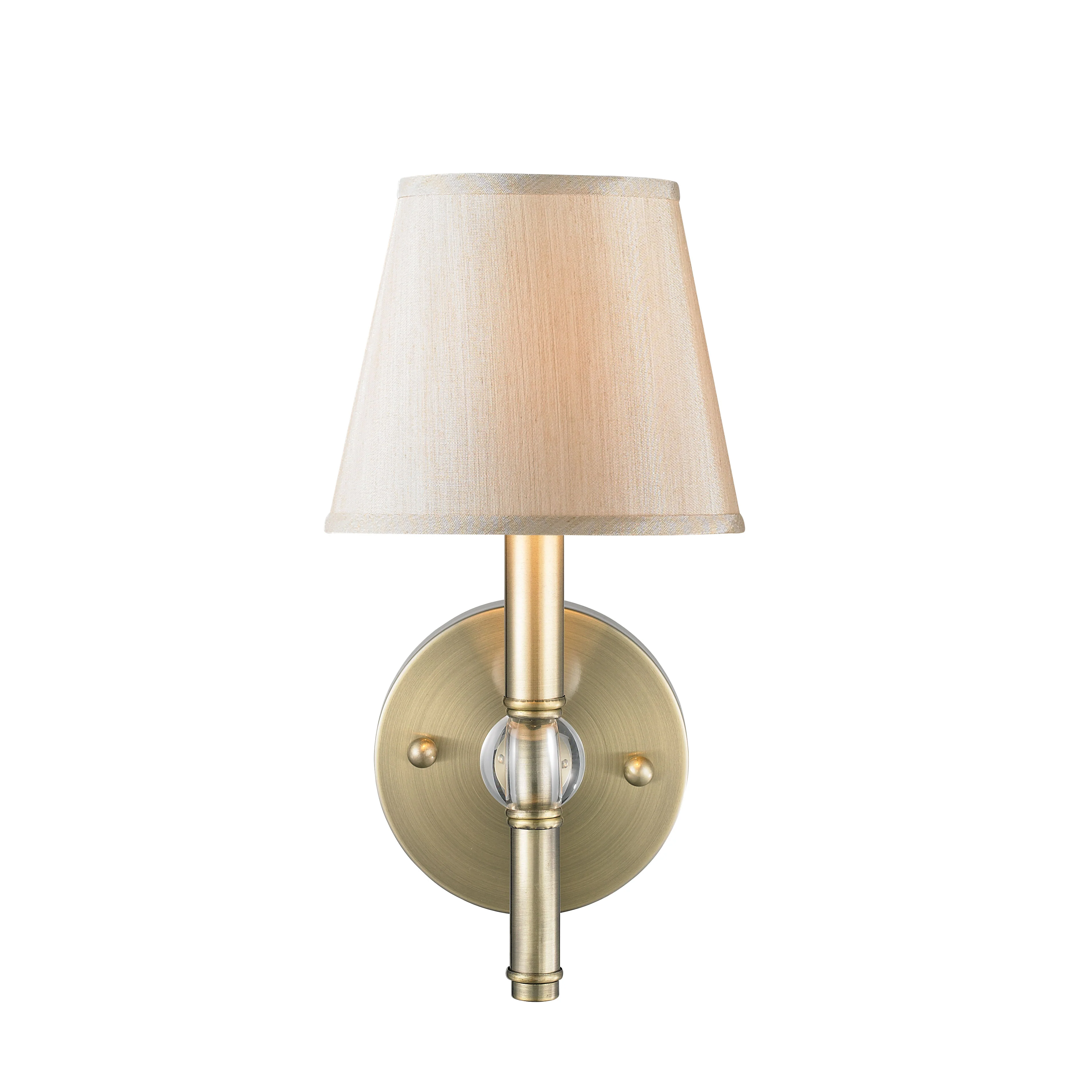 Waverly 1-light Wall Sconce in Aged Brass and Silken Parchment shade - Image 4