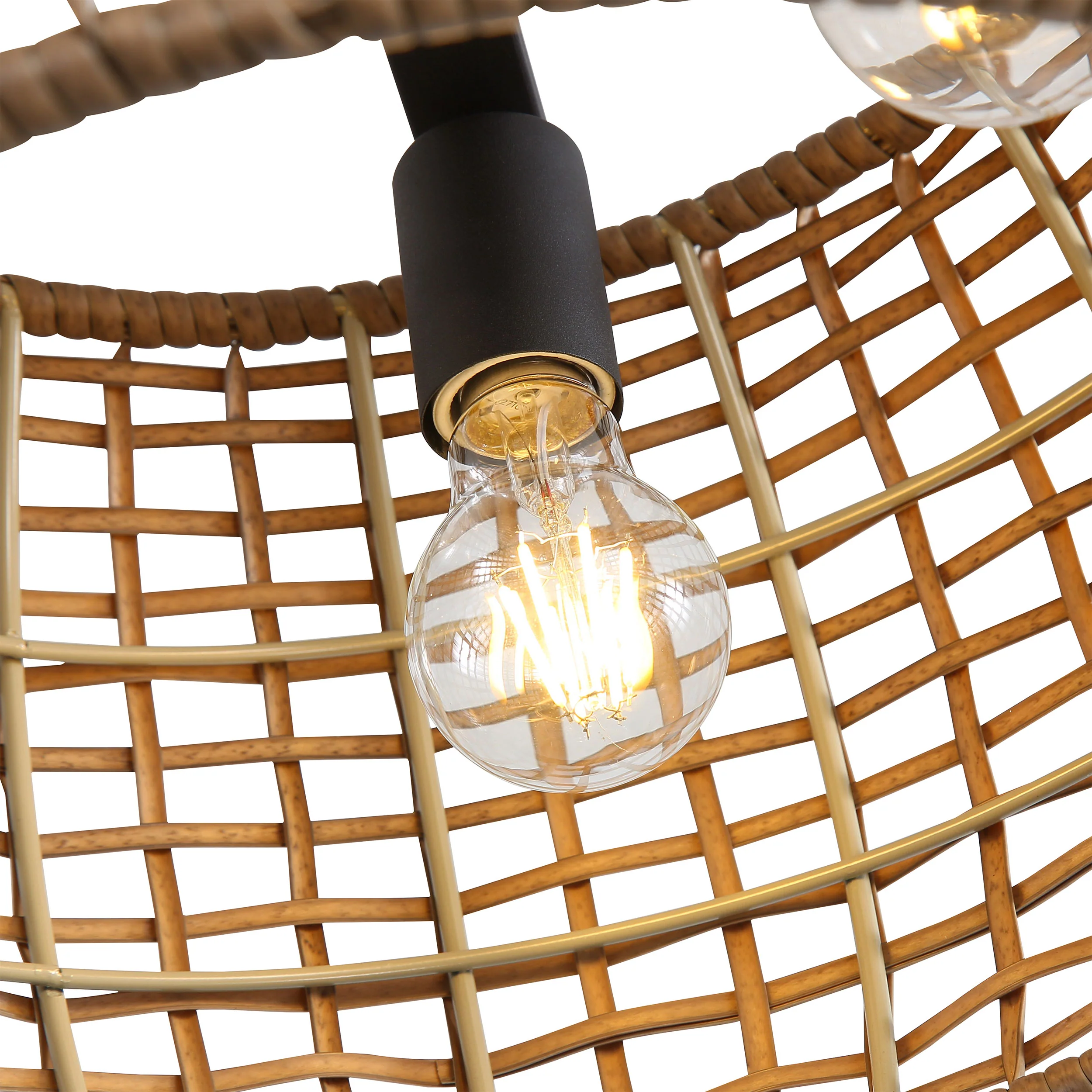 Weavelight 3-light Semi-Flush Mount in Natural Black - Image 7