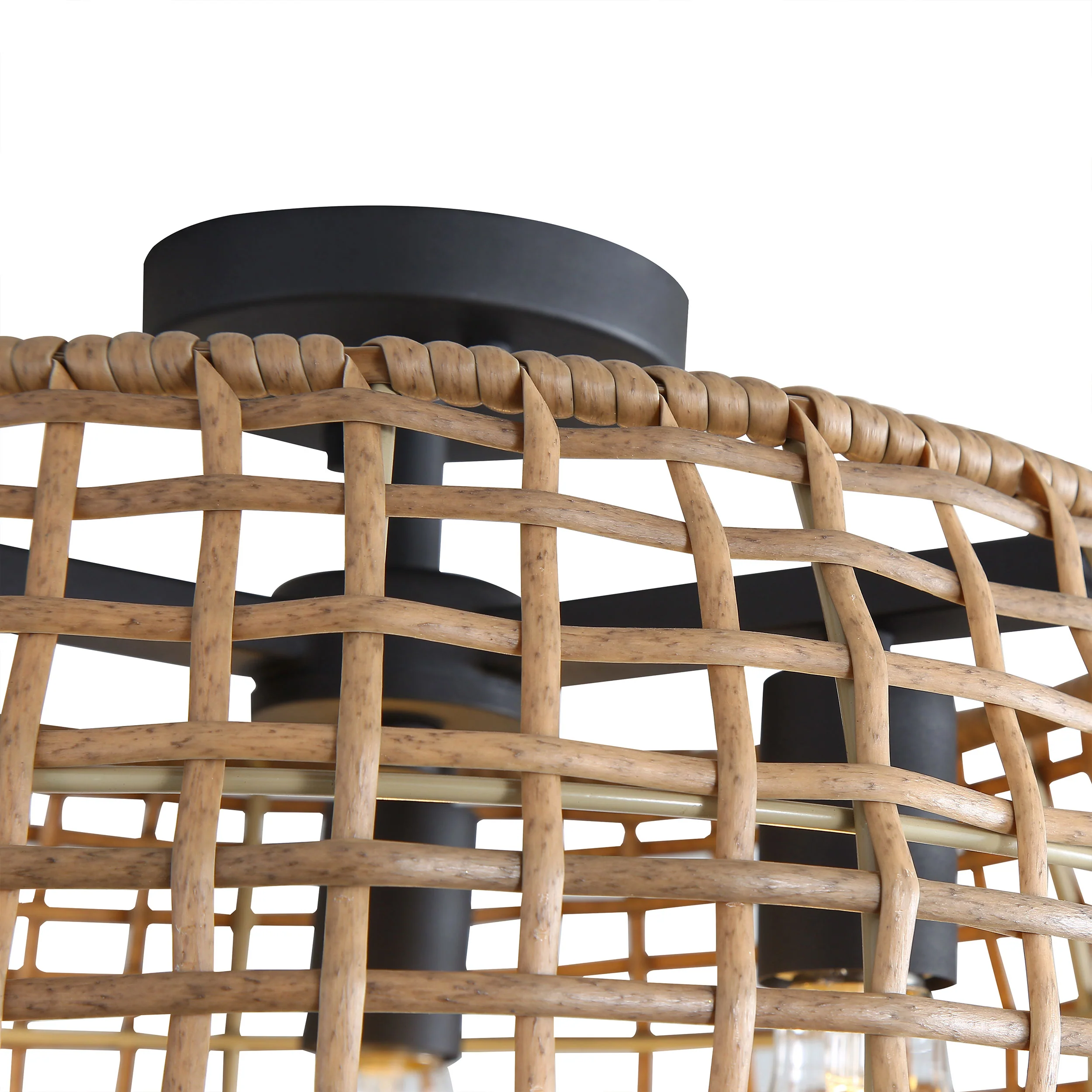 Weavelight 3-light Semi-Flush Mount in Natural Black - Image 8