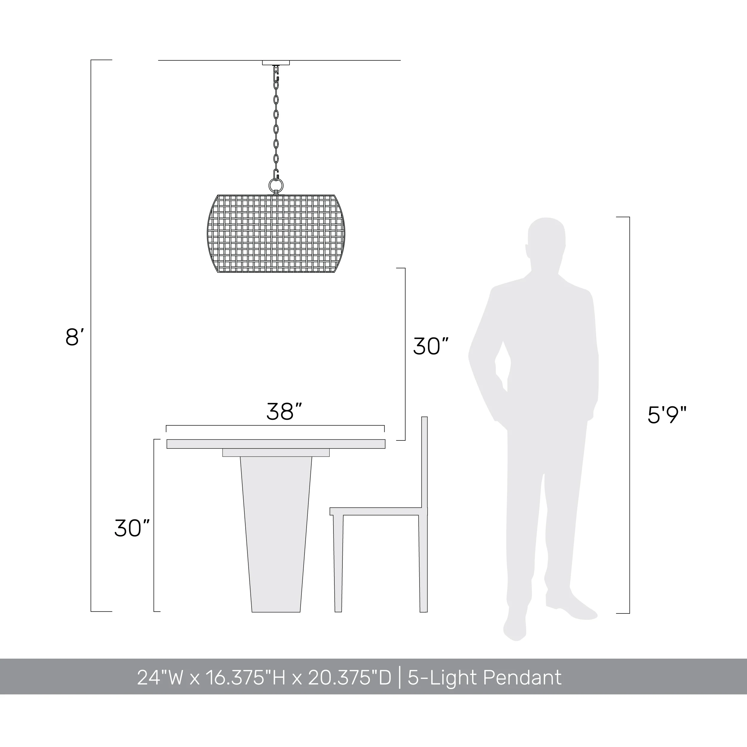 Weavelight 5-light Pendant in Natural Black - Image 10