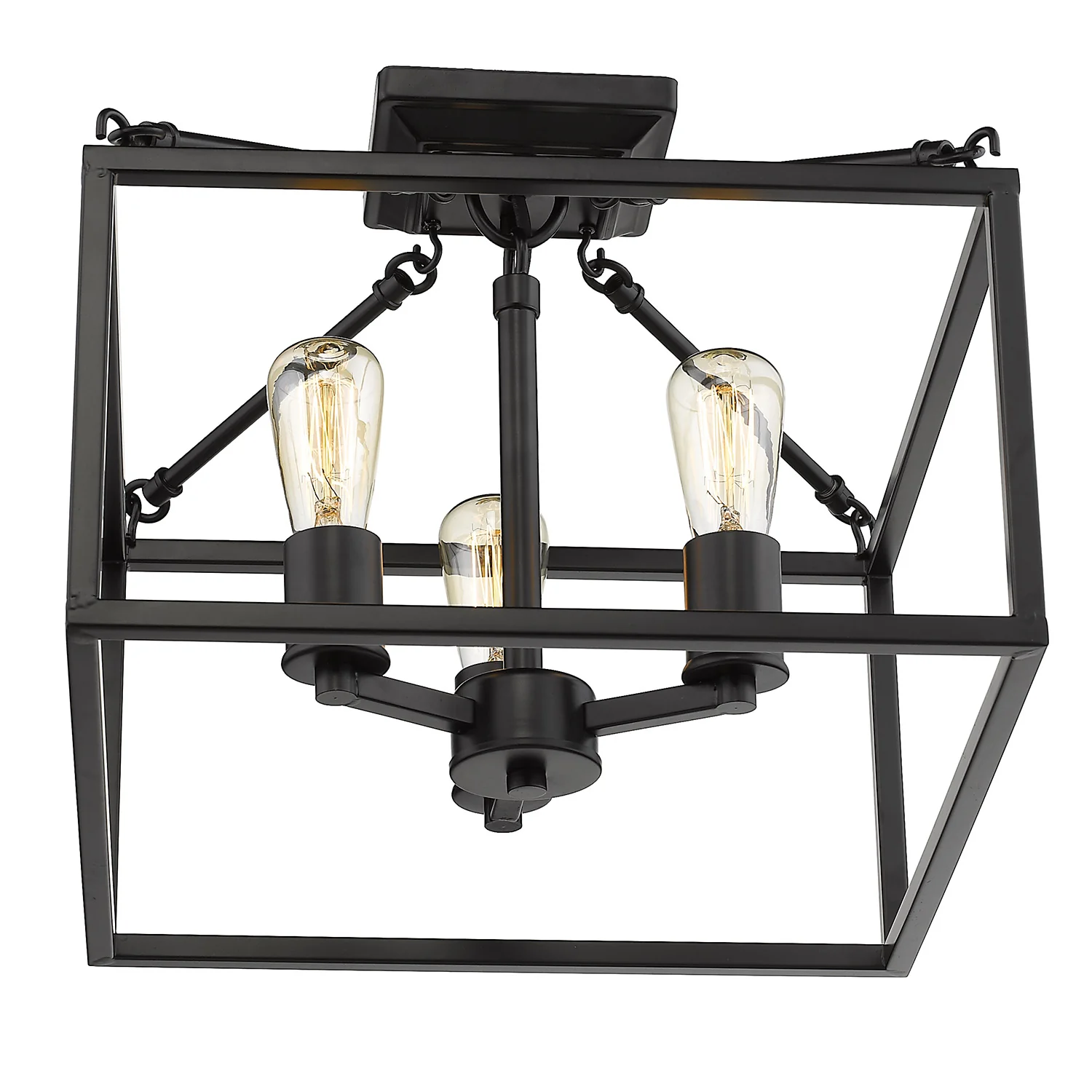 Wesson 3-light Semi-Flush Mount in Matte Black - Image 3