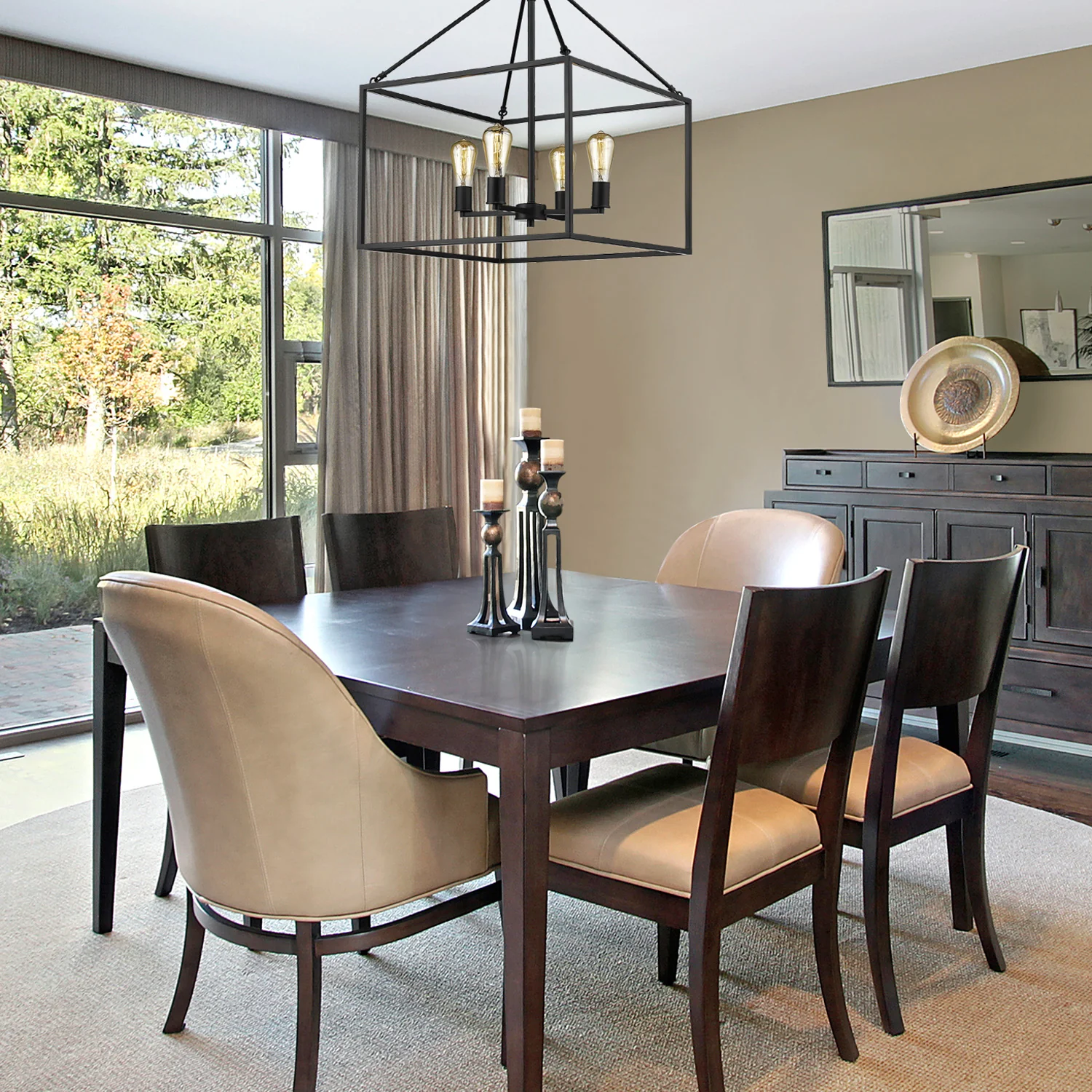 Wesson 4-light chandelier in Black - Image 5