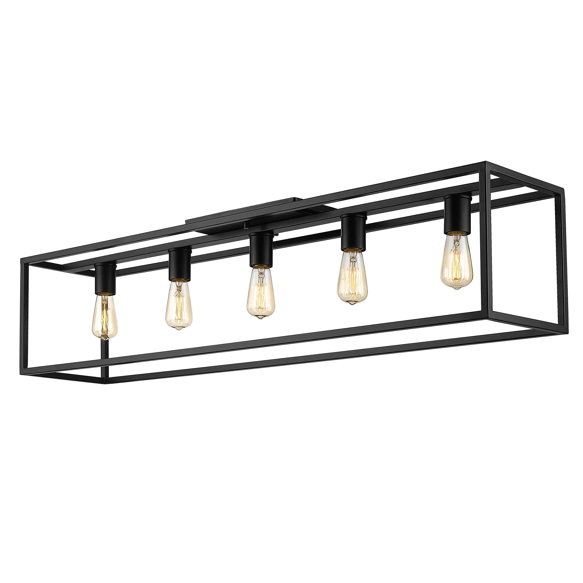 Wesson 5-light Flush Mount in Matte Black