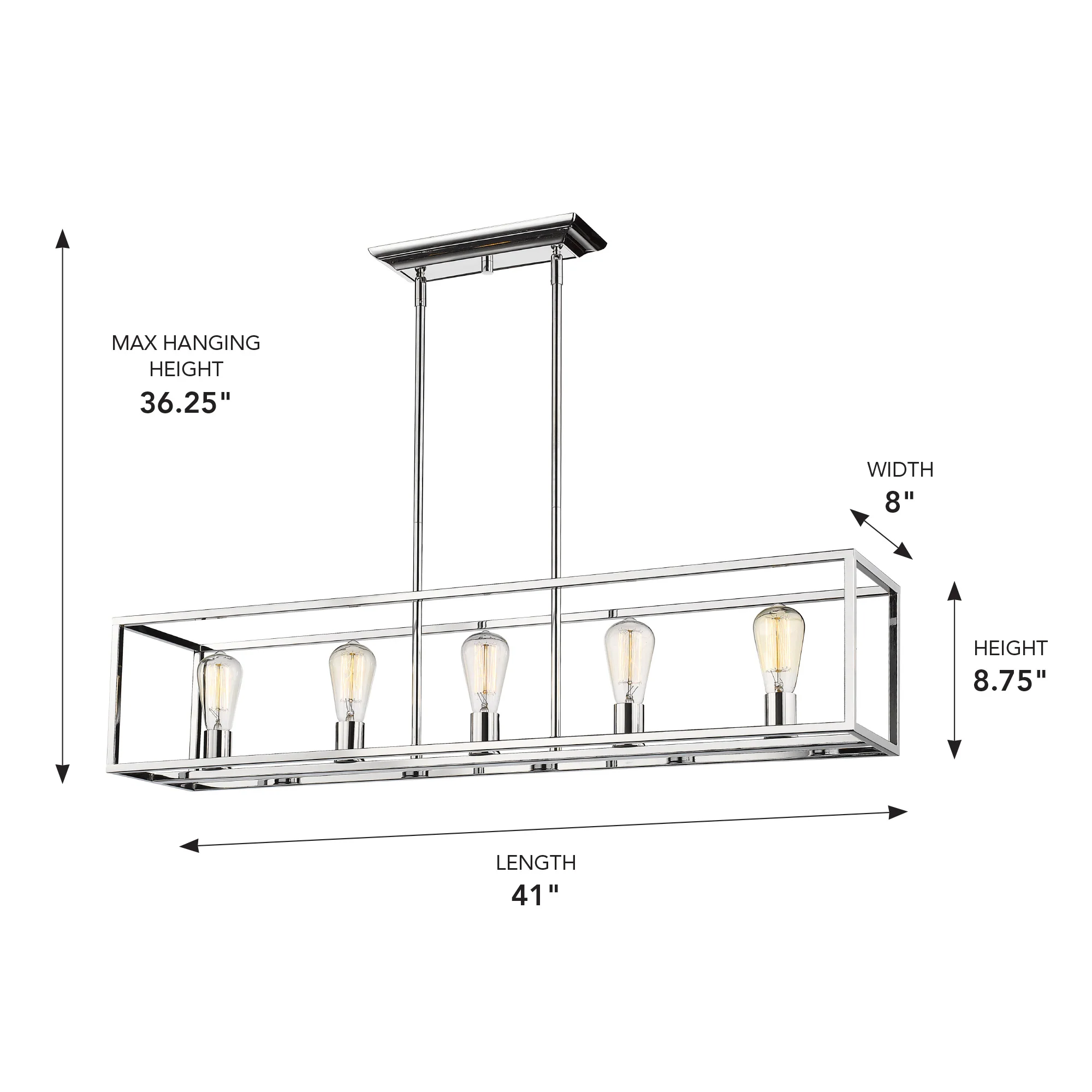 Wesson 5-light Island Light in Chrome - Image 4