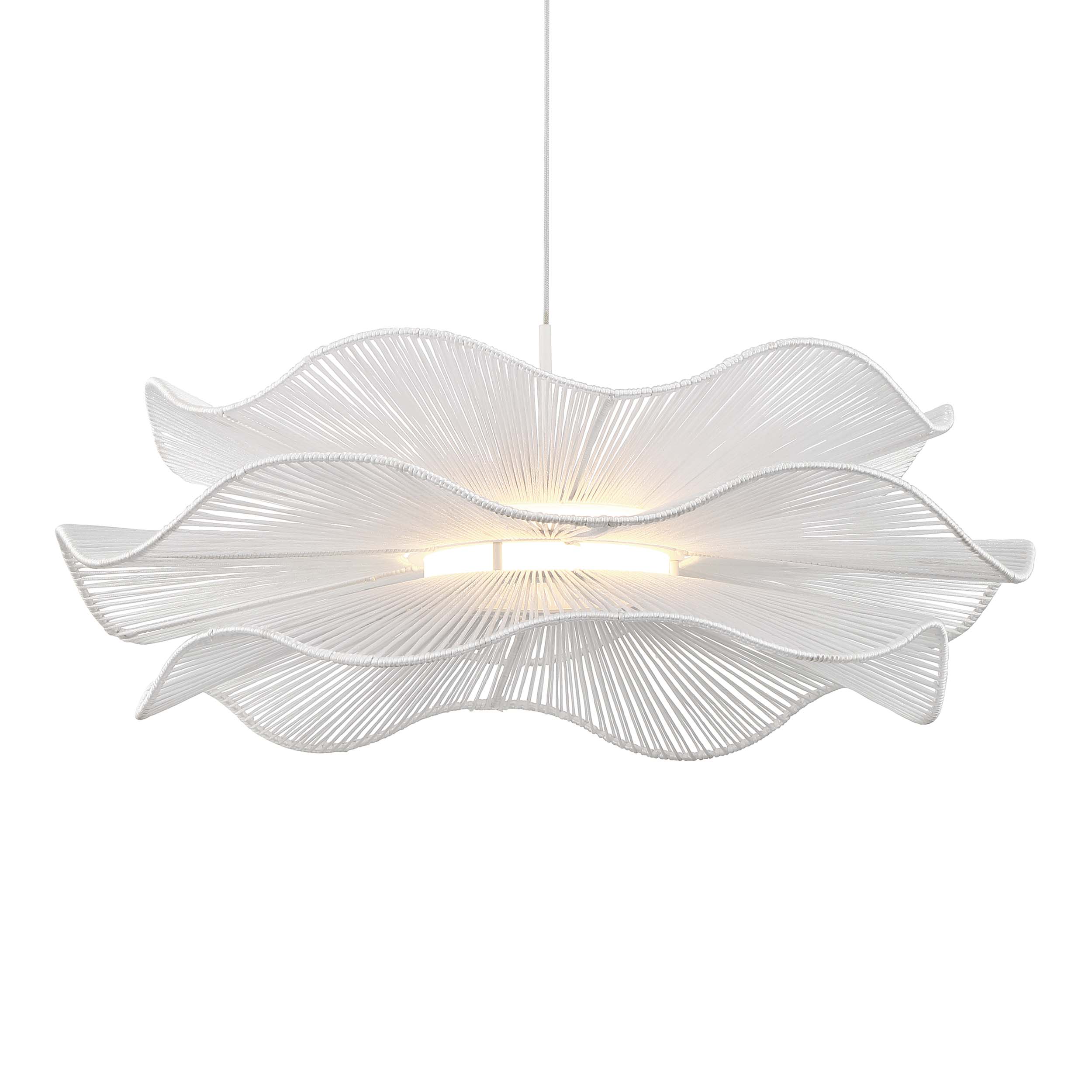 Whisper Integrated LED Pendant in White Rope