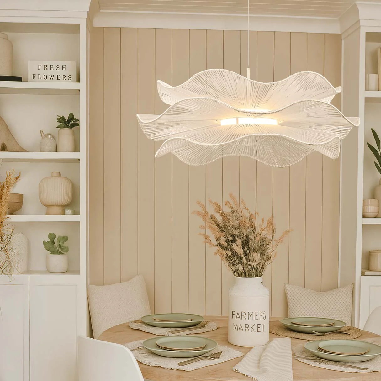 Whisper Integrated LED Pendant in White Rope - Image 12