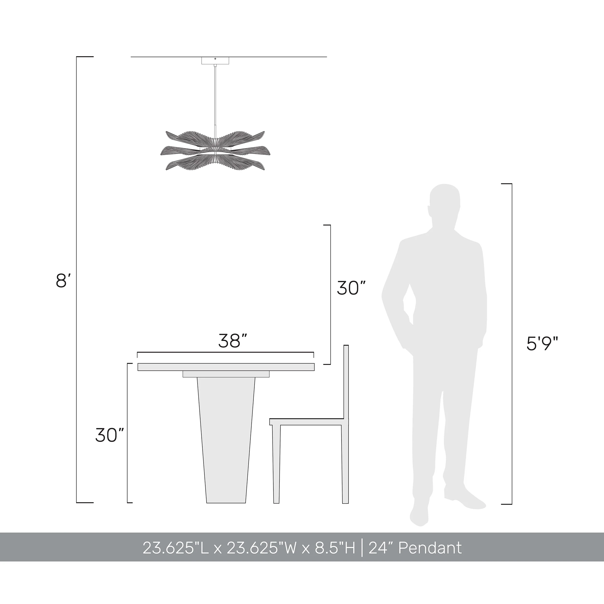 Whisper Integrated LED Pendant in White Rope - Image 13