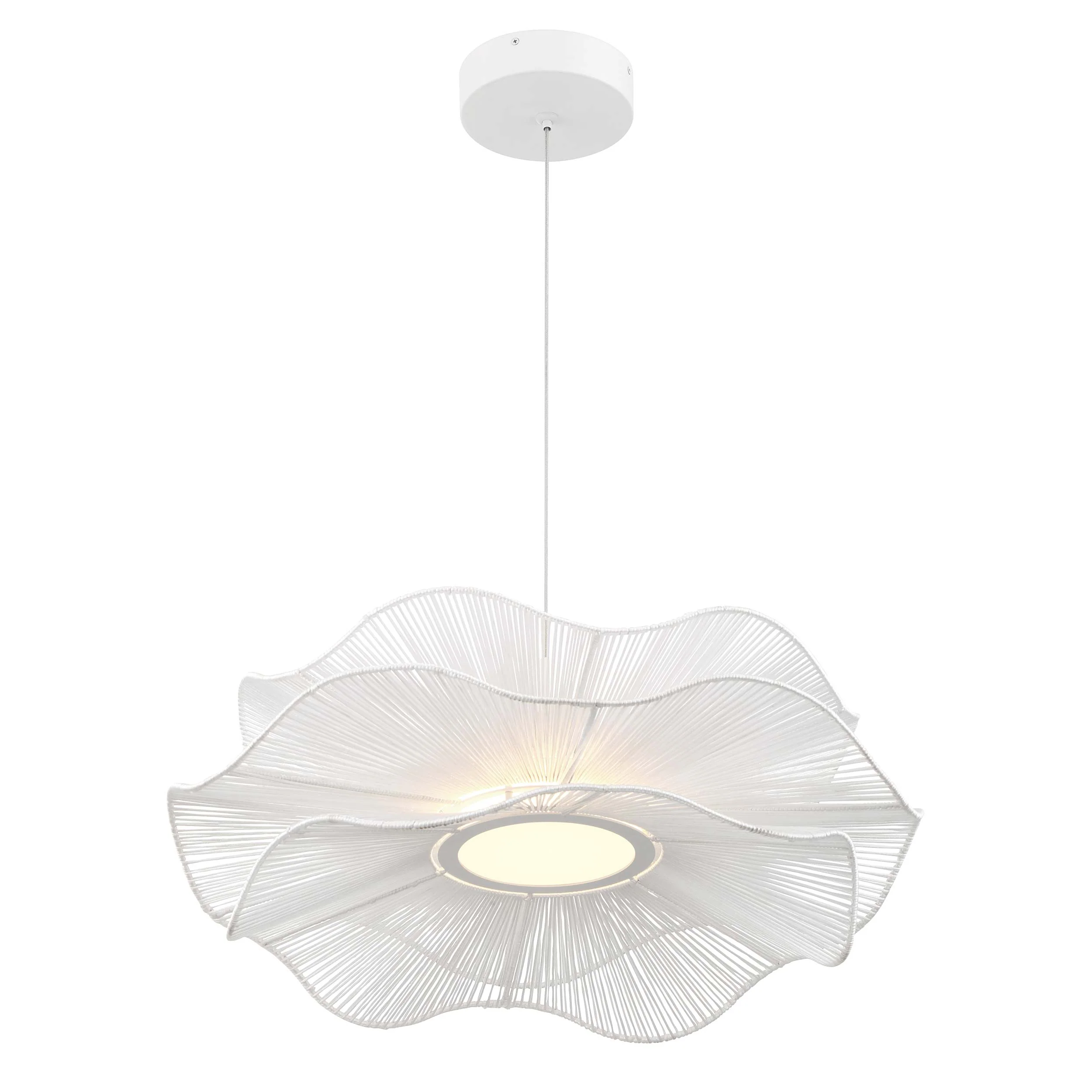 Whisper Integrated LED Pendant in White Rope - Image 5
