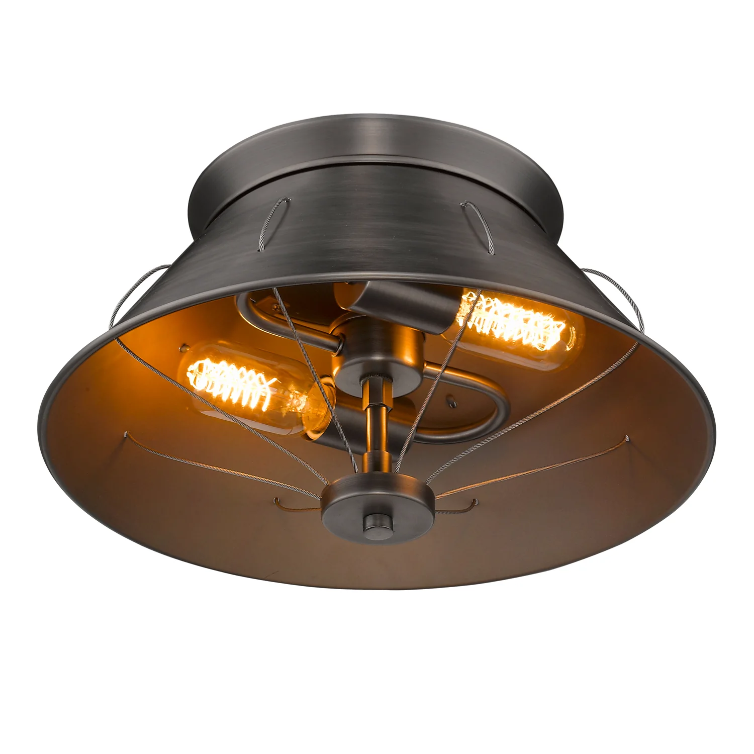 Whitaker 2-light Flush Mount in Aged Steel - Image 3