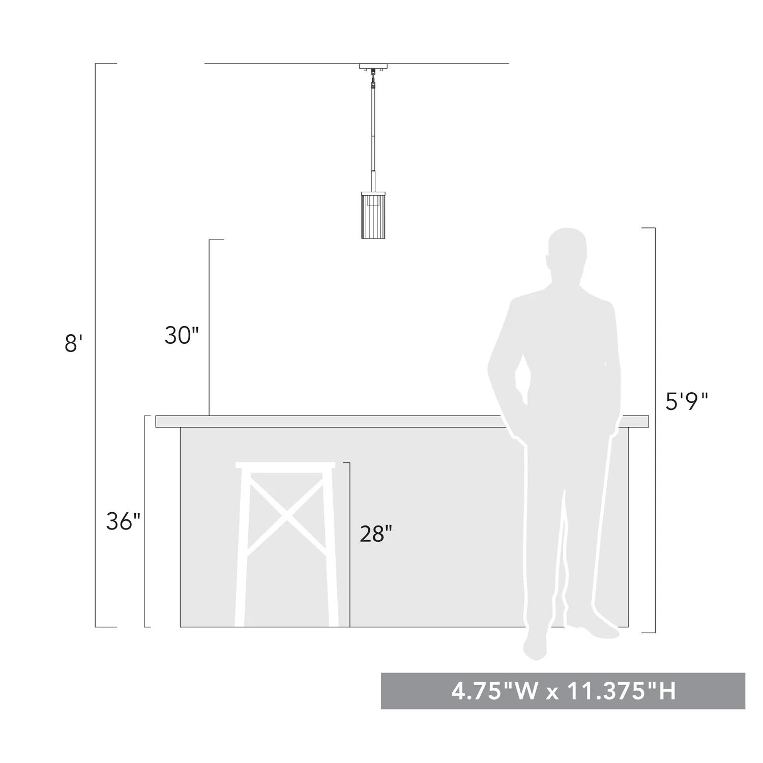 Winslett 1-light Pendant in Pewter - Image 3