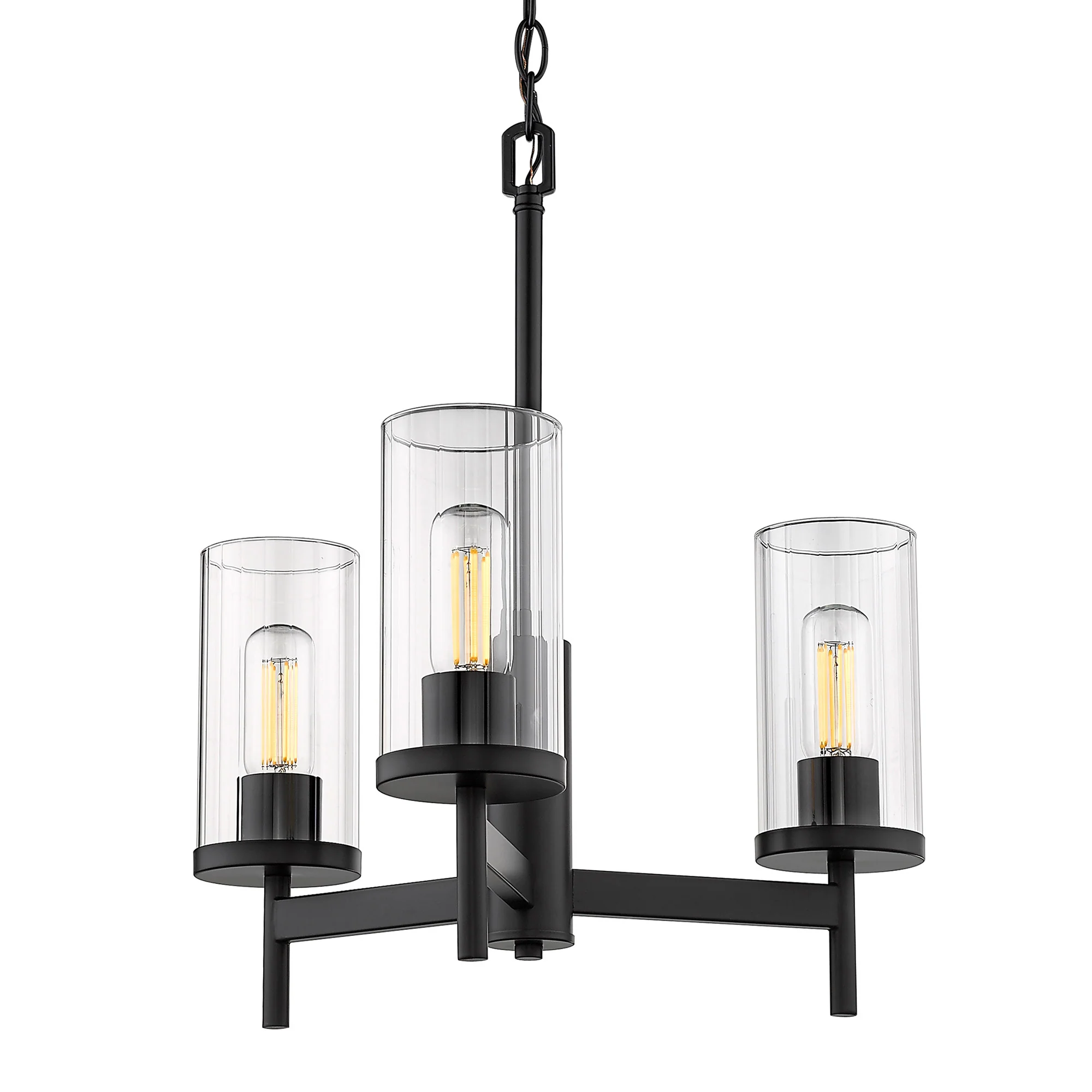 Winslett 3-light Chandelier in Matte Black - Image 3
