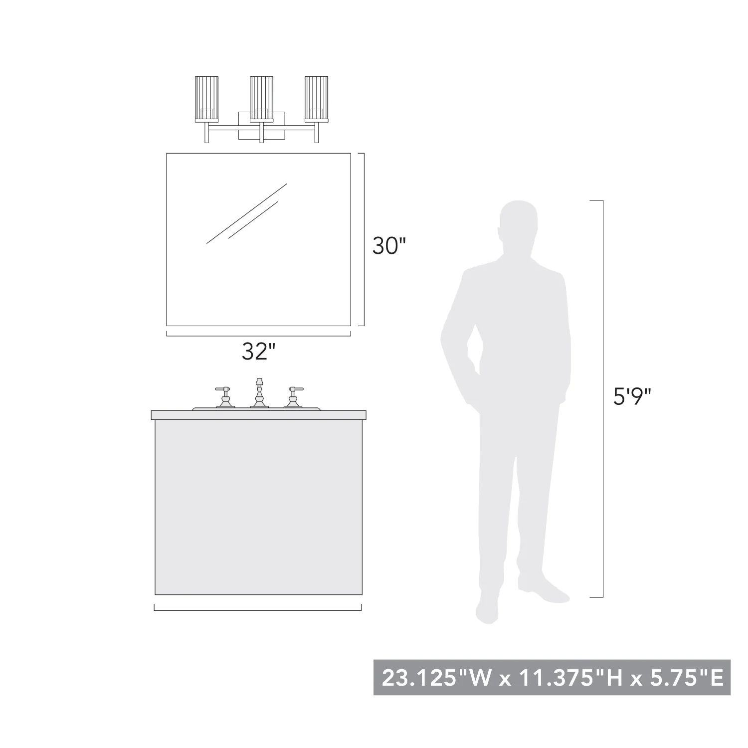 Winslett 3-light Vanity in Pewter - Image 4