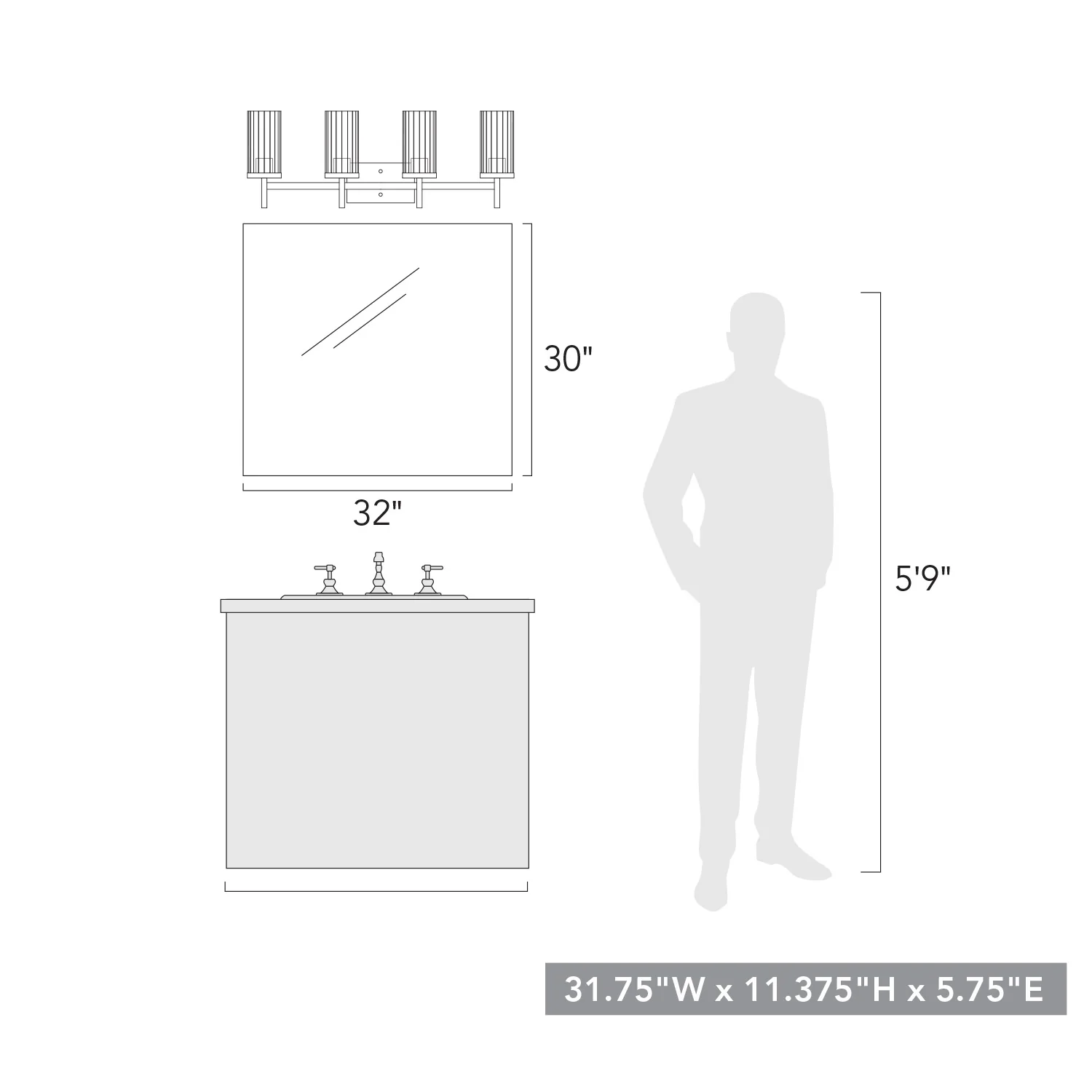 Winslett 4-light Vanity in Matte Black - Image 4