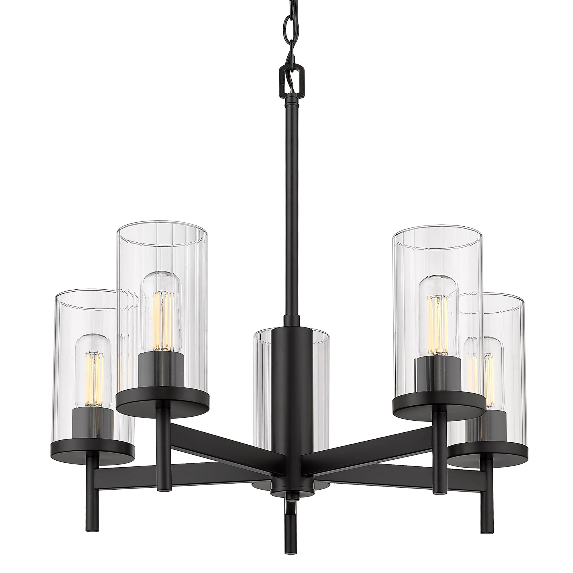 Winslett 5-light Chandelier in Matte Black - Image 3
