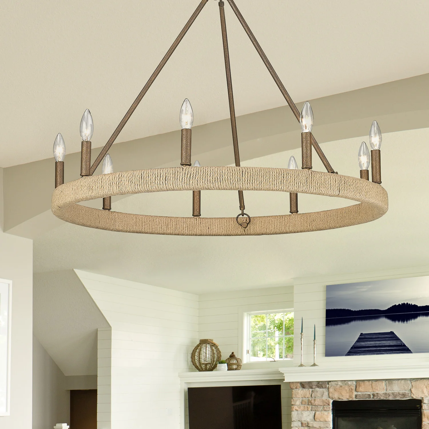 Yates 9-light Chandelier in Burnished Chestnut - Image 6