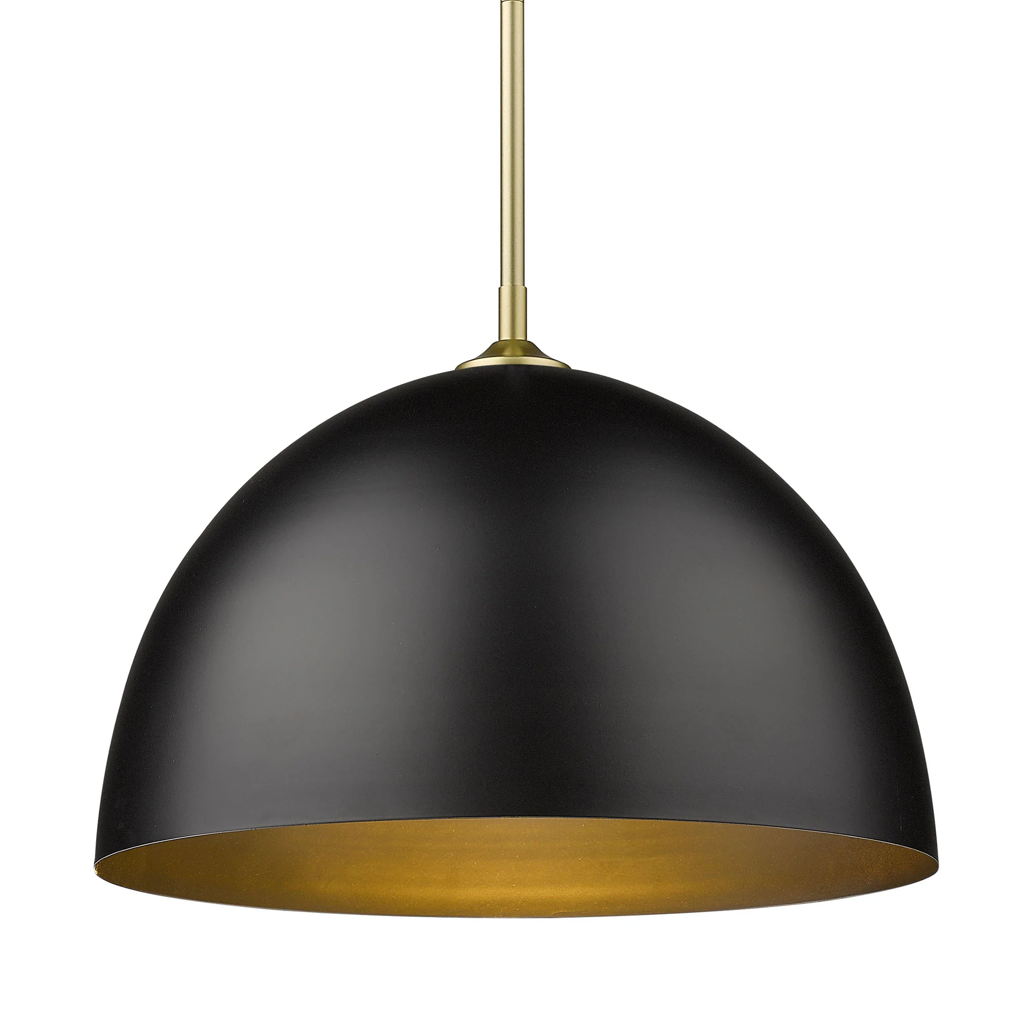 Zoey 1-light 16in Pendant in Olympic Gold and Matte Black Shades