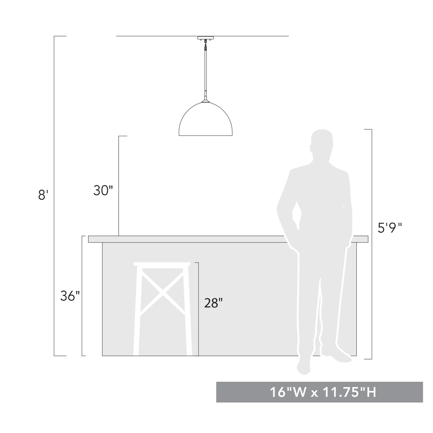 Zoey 1-light 16in Pendant in Olympic Gold and Matte Black Shades - Image 6