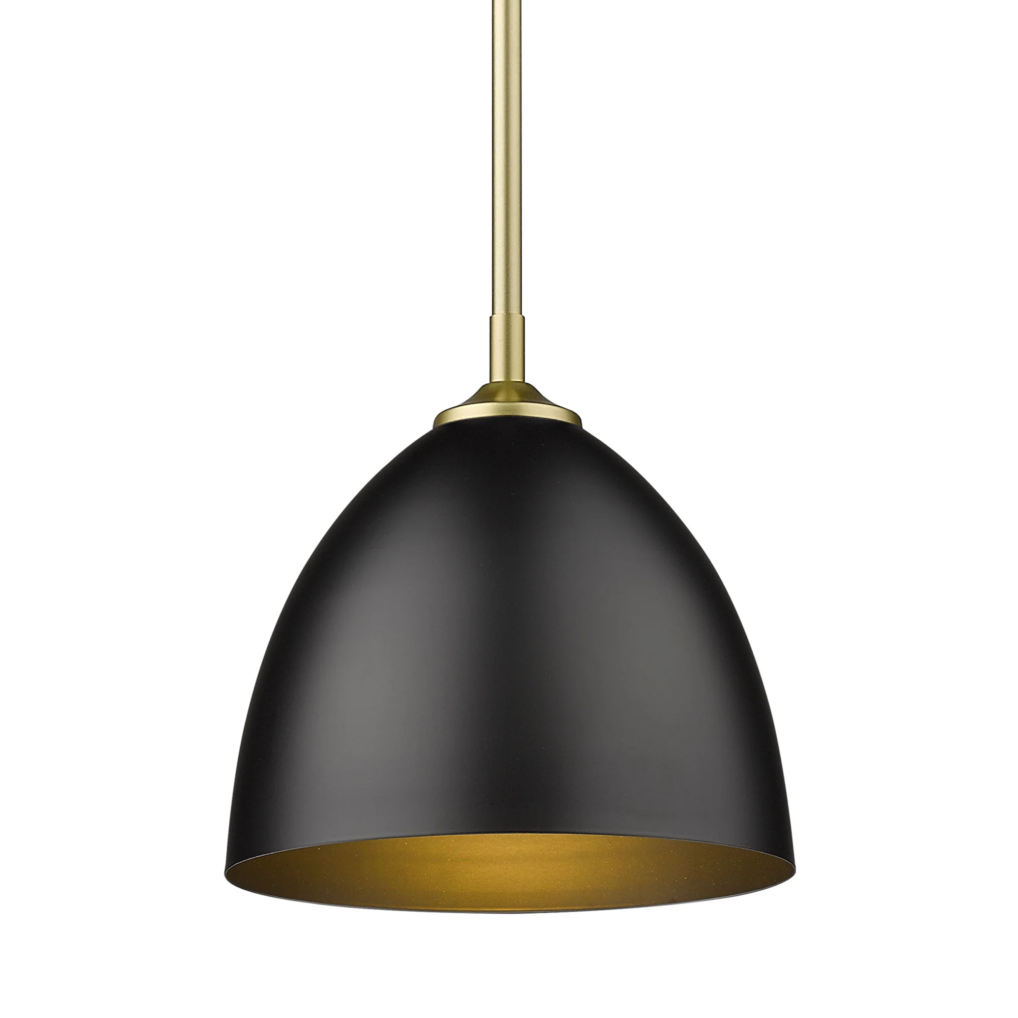 Zoey 1-light 9in Pendant in Olympic Gold and Matte Black Shade