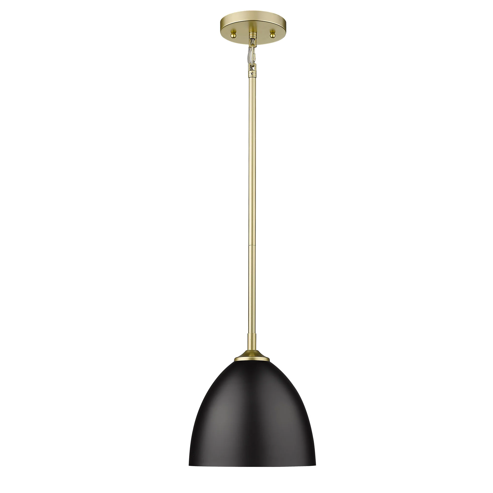 Zoey 1-light 9in Pendant in Olympic Gold and Matte Black Shade - Image 2