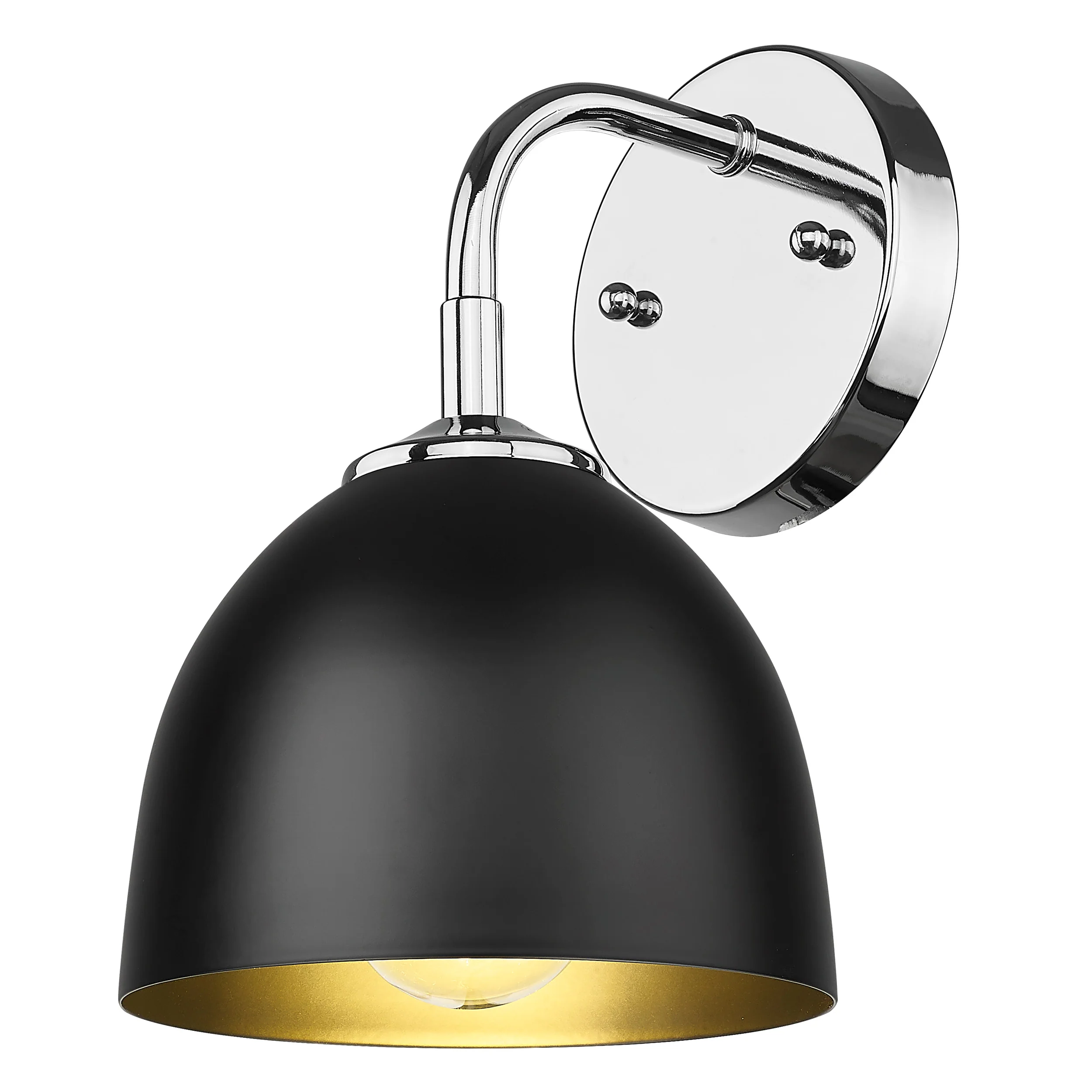 Zoey 1-light Wall Sconce in Chrome and Matte Black shade