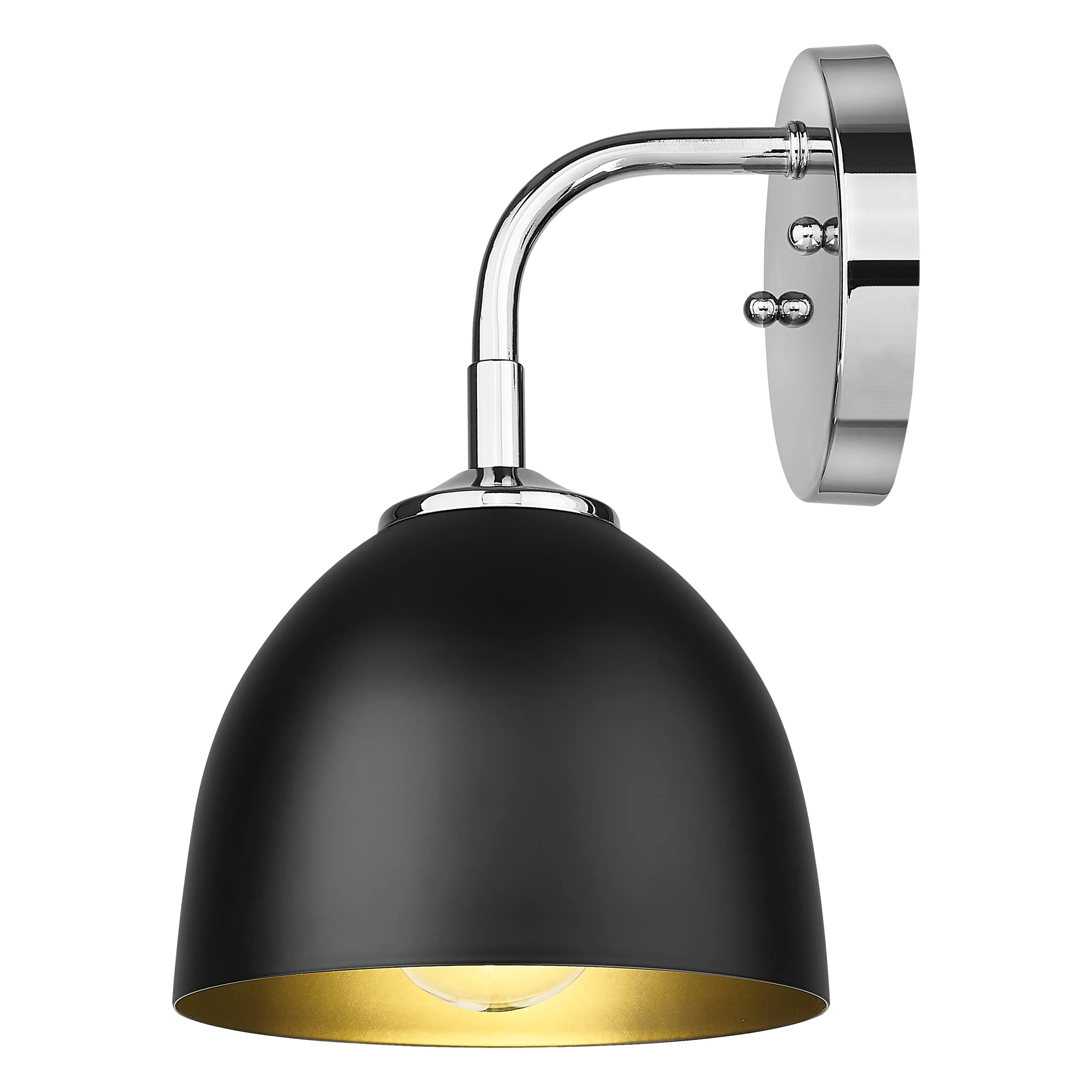 Zoey 1-light Wall Sconce in Chrome and Matte Black shade - Image 3