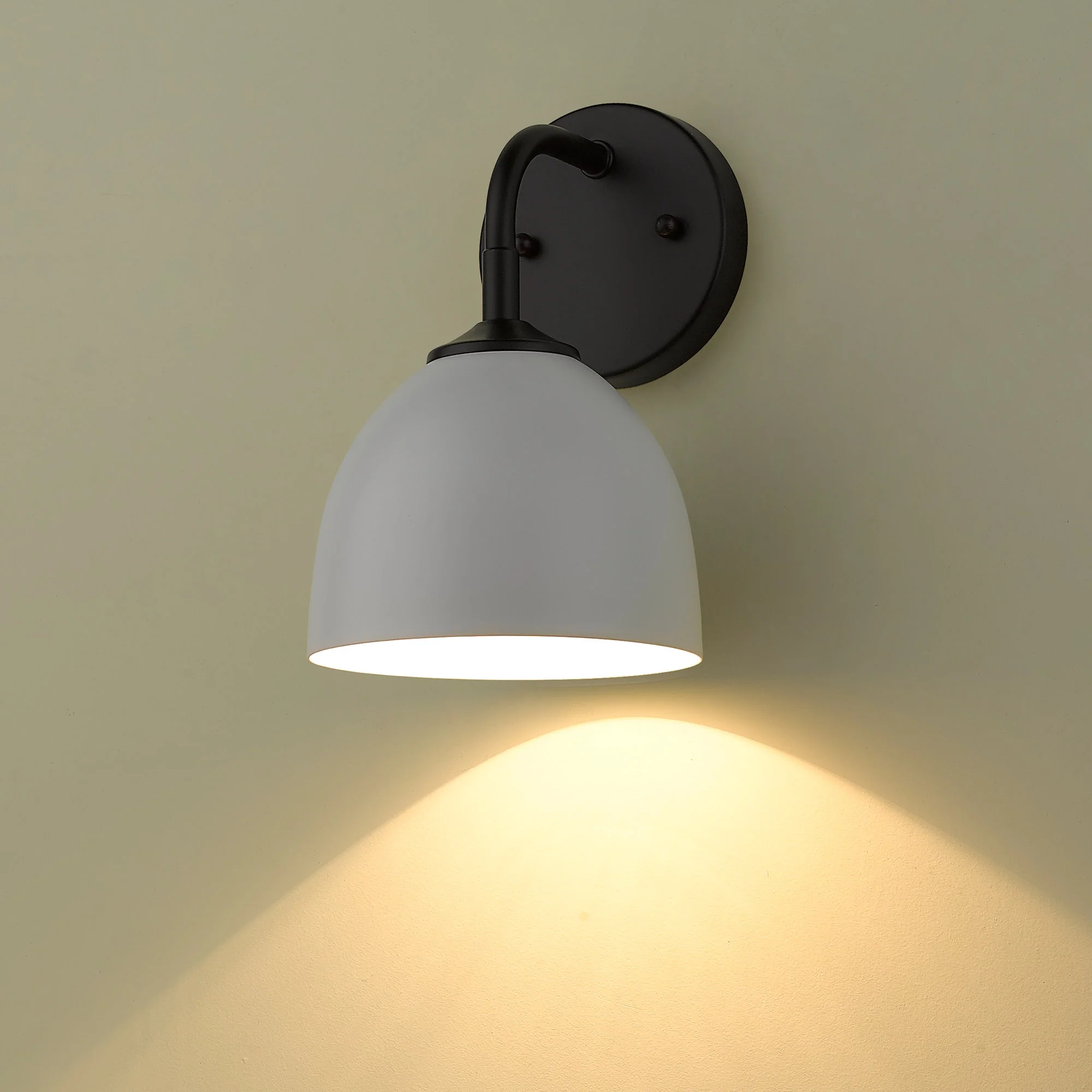 Zoey 1-light Wall Sconce in Matte Black and Matte White shade - Image 4