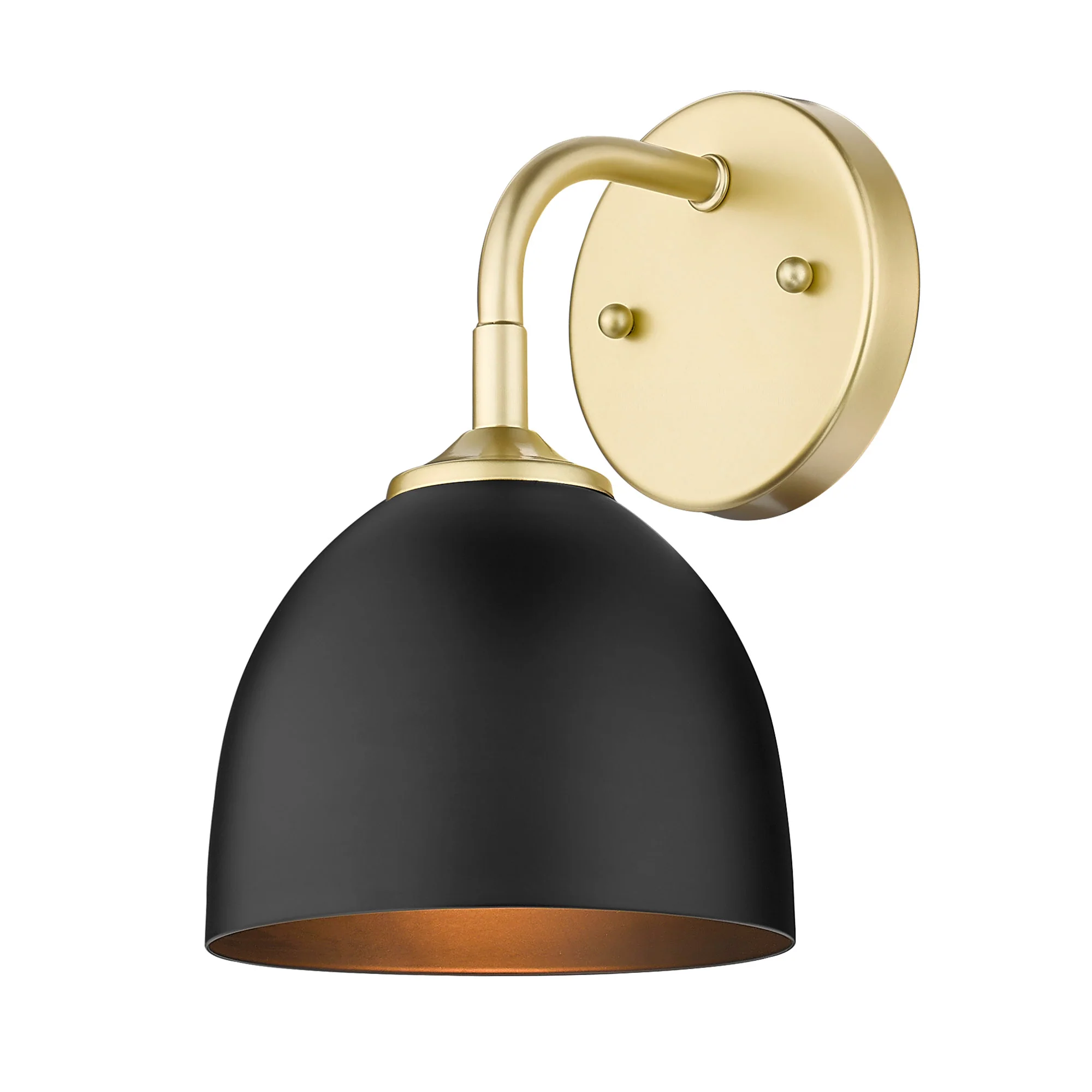 Zoey 1-light Wall Sconce in Olympic Gold and Matte Black shade