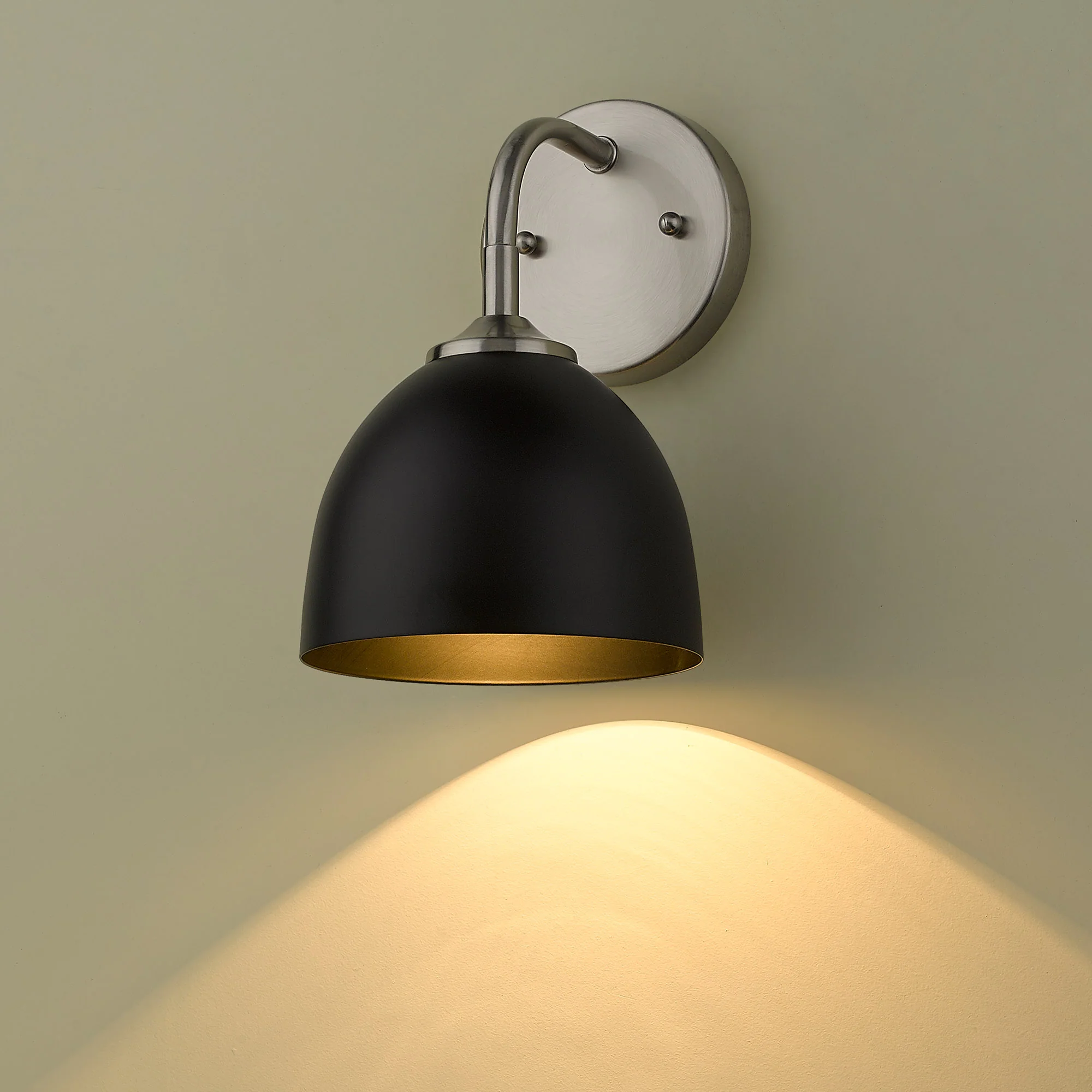 Zoey 1-light Wall Sconce in Pewter and Matte Black shade - Image 4
