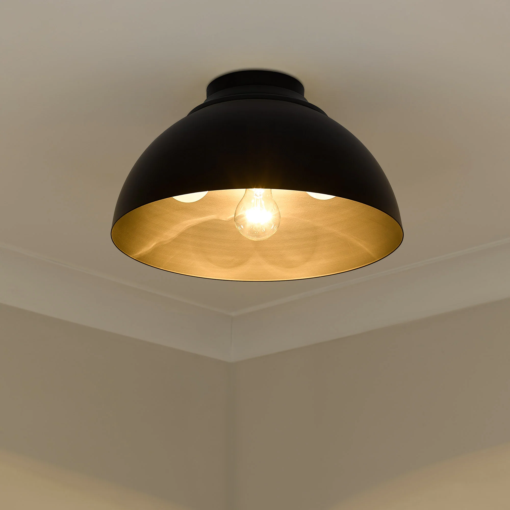 Zoey 3-light Flush Mount in Matte Black - Image 4