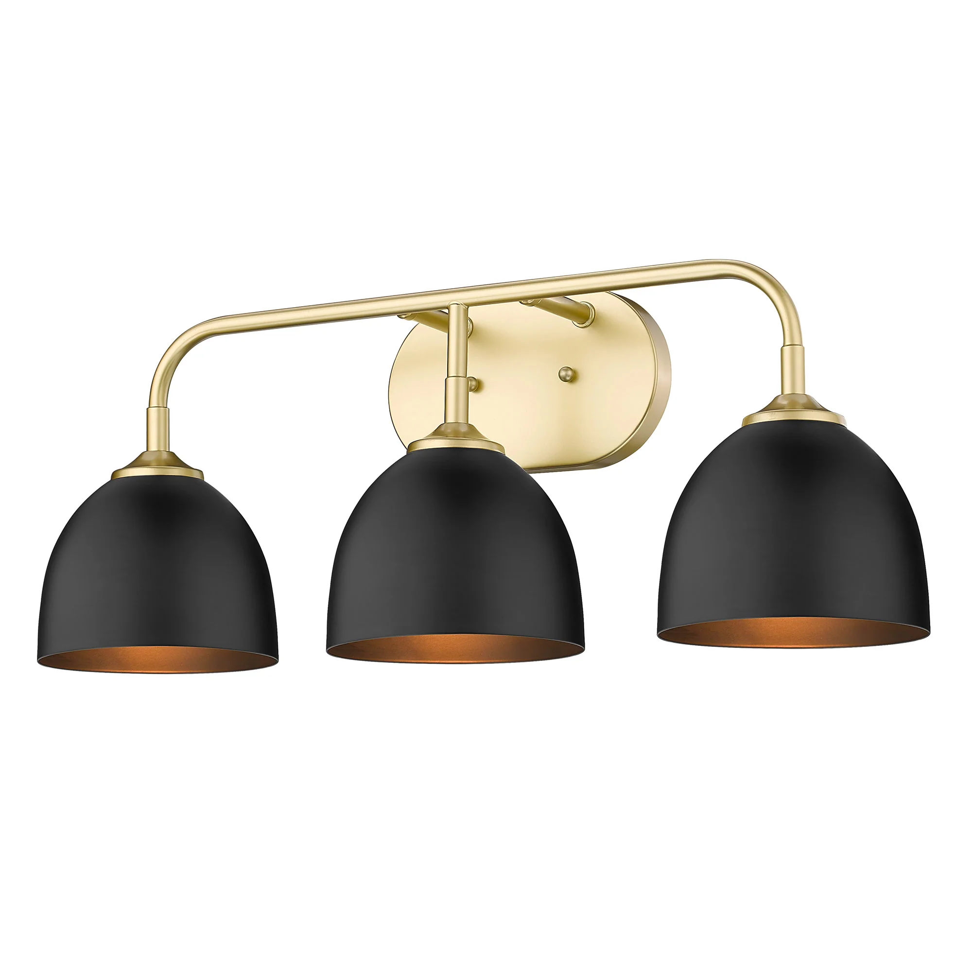 Zoey 3-light Vanity in Olympic Gold and Matte Black shade