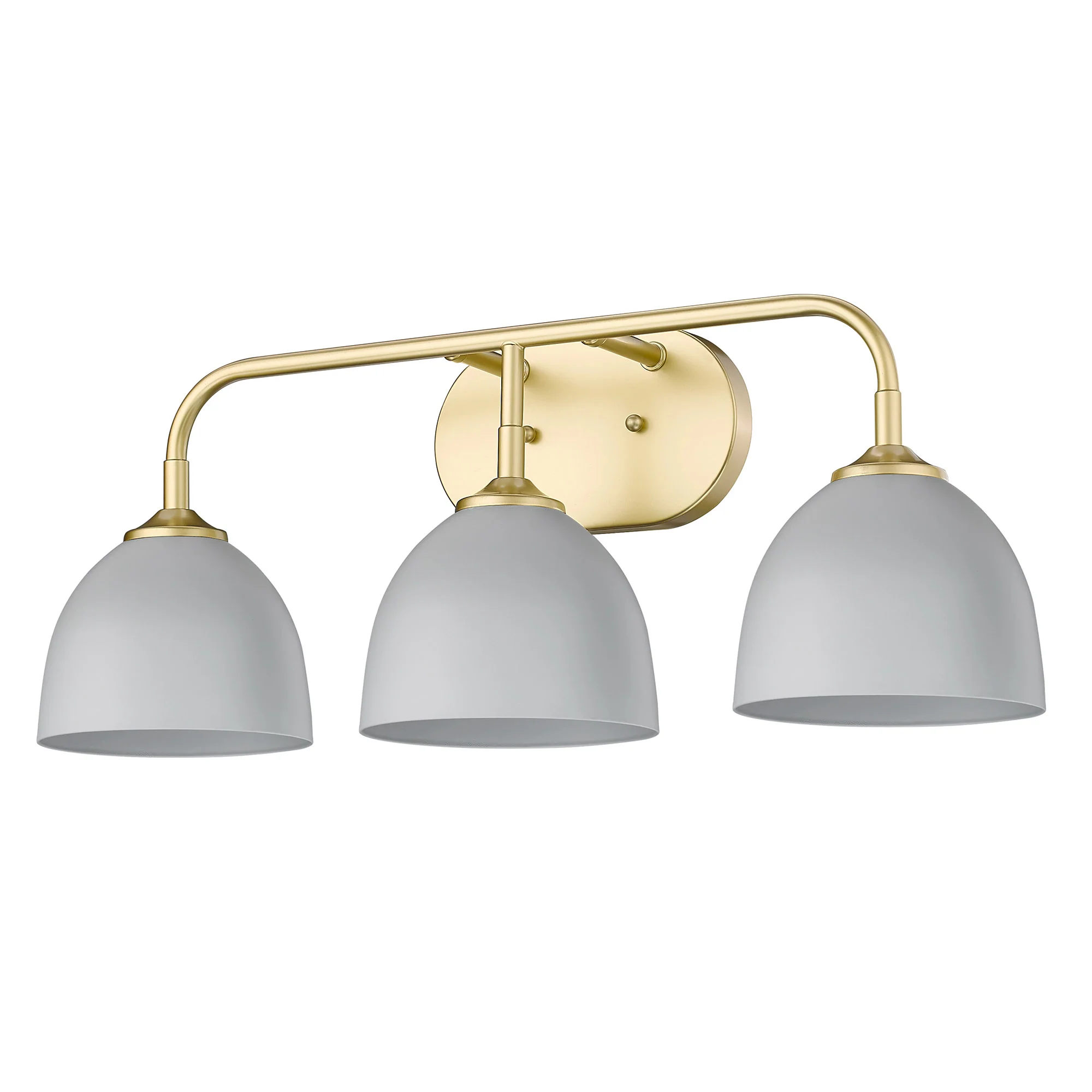 Zoey 3-light Vanity in Olympic Gold and Matte Gray shade - Image 3