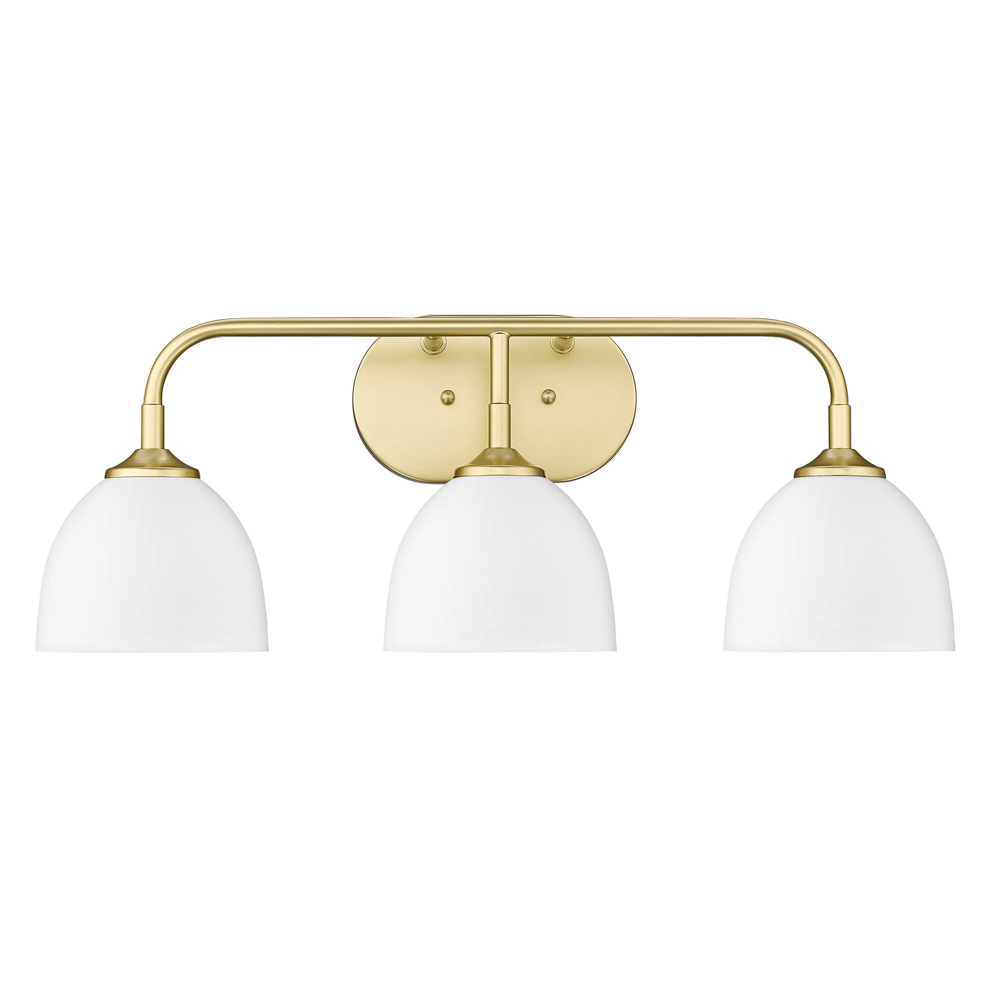 Zoey 3-light Vanity in Olympic Gold and Matte White shade - Image 2