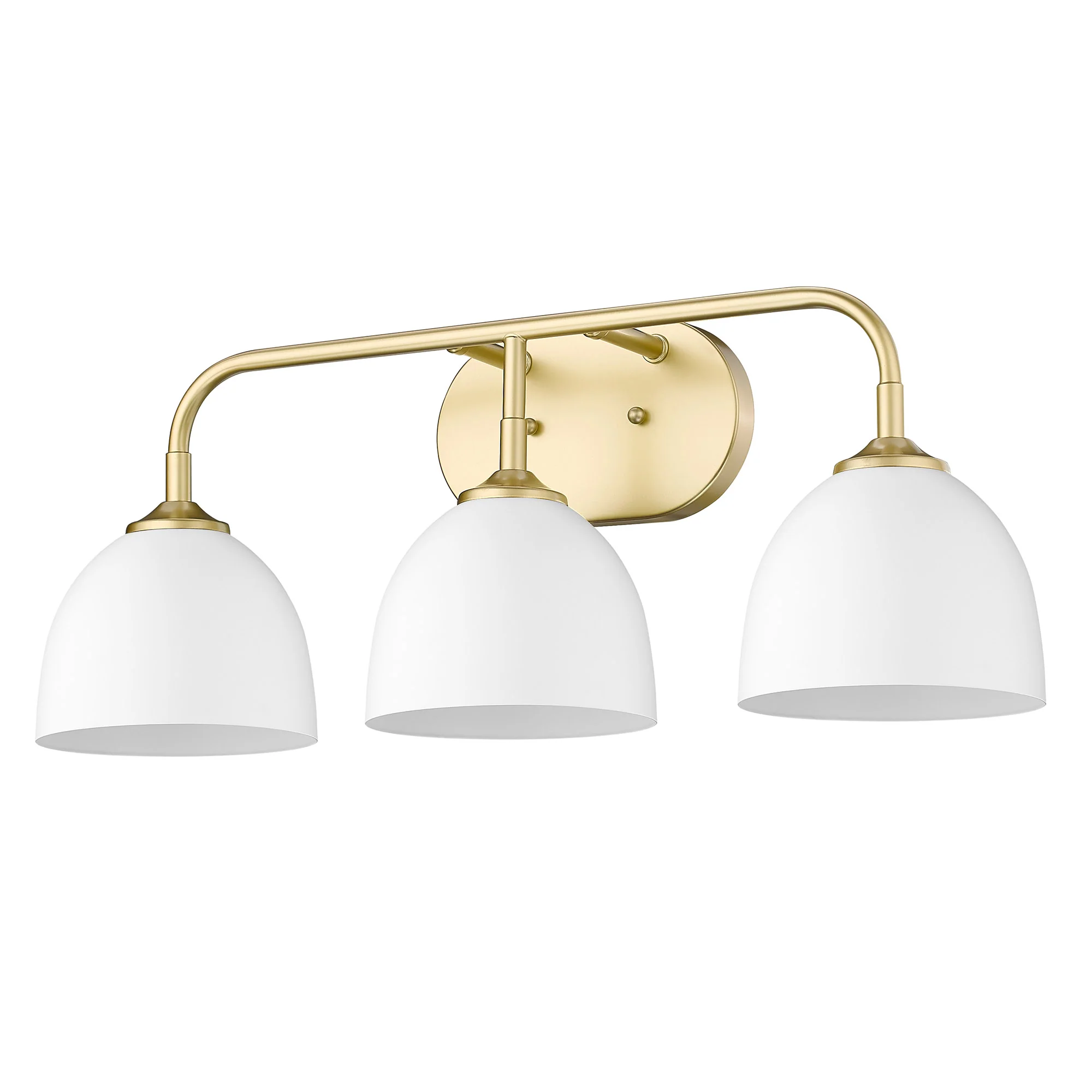 Zoey 3-light Vanity in Olympic Gold and Matte White shade - Image 3
