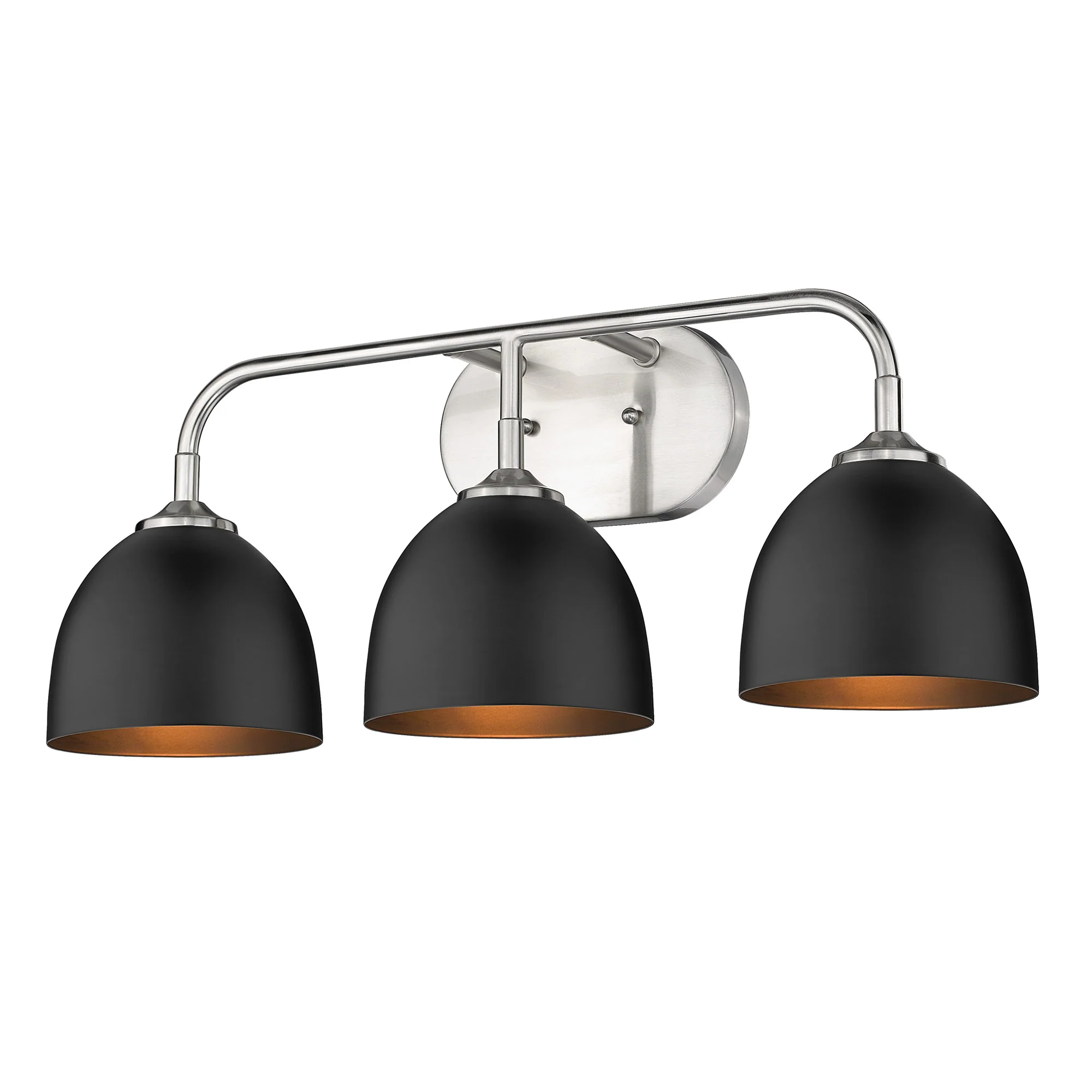 Zoey 3-light Vanity in Pewter and Matte Black shade